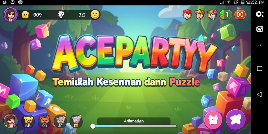 Gameplay ACEPARTY yang penuh tantangan di layar.