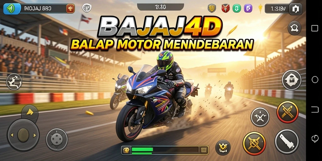 Tampilan menarik dari gameplay balap motor di BAJAJ4D.