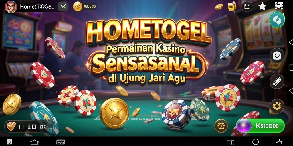Screenshot utama HOMETOGEL menampilkan gameplay kasino yang mendebarkan dan interaktif.