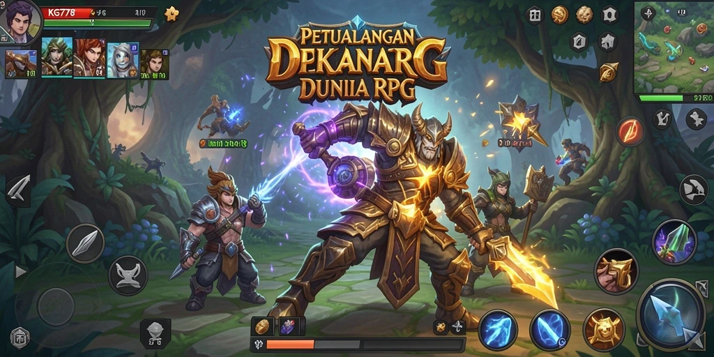 Tampilan aksi seru di dunia RPG yang epik.