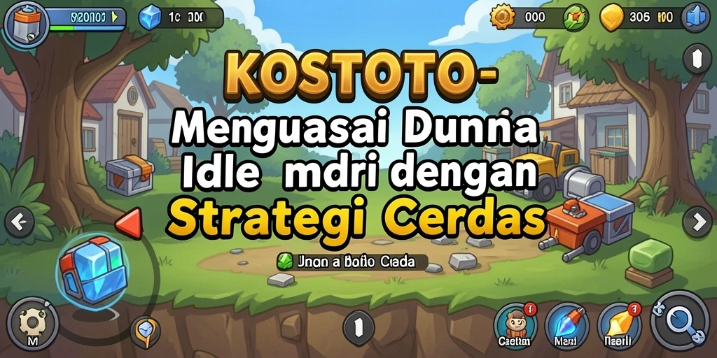 Tampilan gameplay KOSTOTO dengan elemen-elemen Idle menarik.