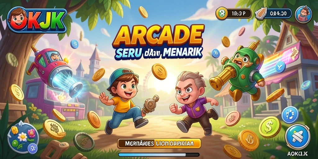 Gameplay OKJK yang seru dengan tantangan arcade menarik.