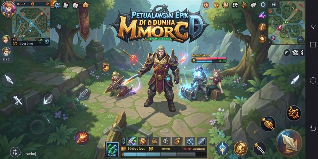 Screenshot gameplay QQRP yang menampilkan aksi pertempuran seru di dunia MMORPG.