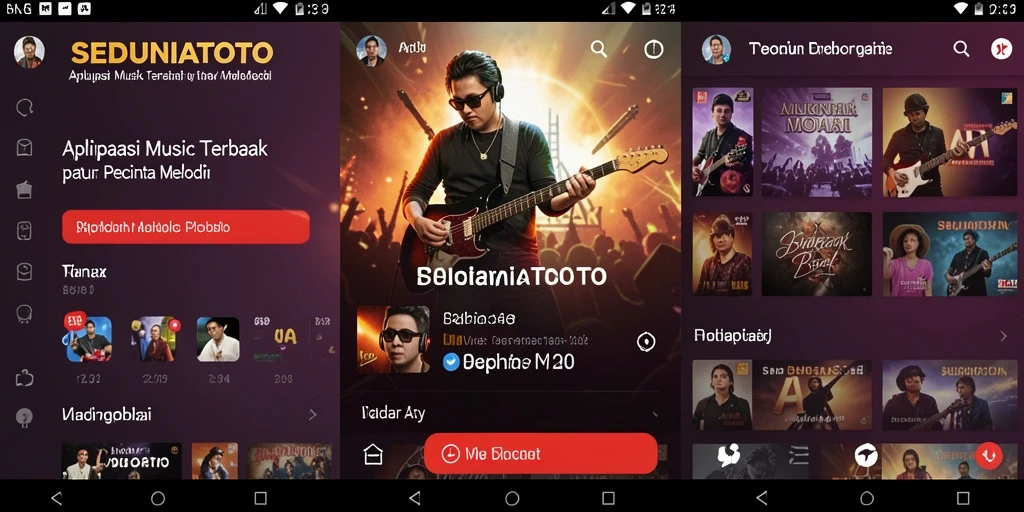Tampilan gameplay SEDUNIATOTO menampilkan berbagai fitur musik.